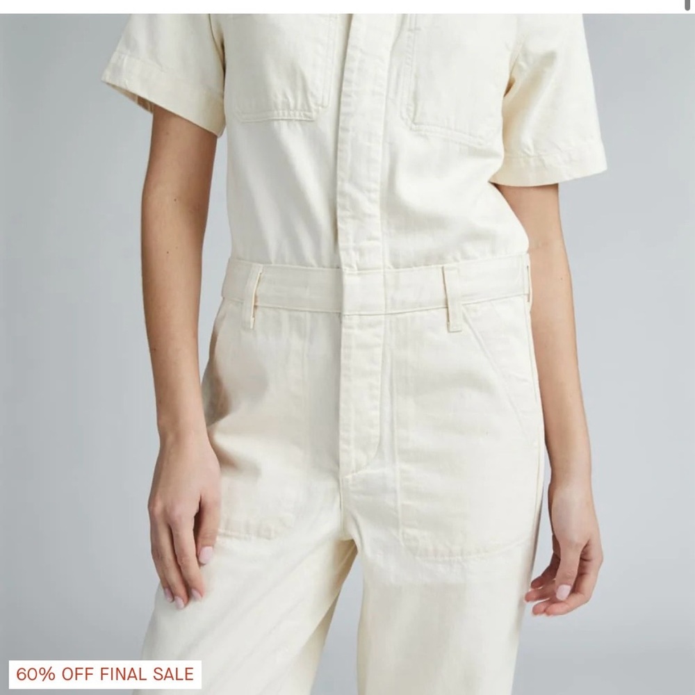 Everlane Super Soft Jean Coverall in Cream, Size 0 - Picture 3 of 7